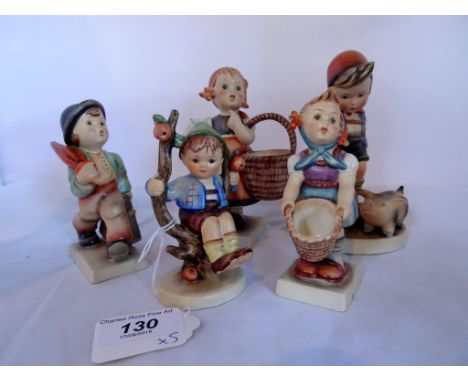 Five Hummel figurines, nos. 13, 66, 76, 142 & 11.