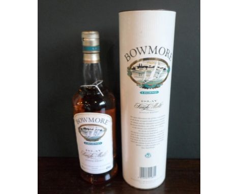 A bottle of Bowmore Legend Islay Single Malt Scotch Whisky, in original tube, 70cl, 40% vol.