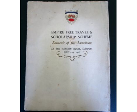 Sir Winston Churchill (1874-1965), an autograph in the programme of the Empire Free Travel and Scholarship Scheme, 1928.  The