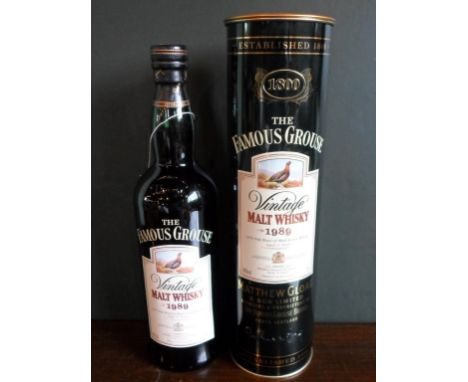 A bottle of Famous Grouse Vintage Malt Whisky, 1989, aged 12 years, (bottled 2001), in original tube, 70cl, 40% vol.