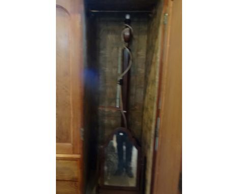 An oak hexagonal standard lamp, together with a mahogany framed toilet mirror.