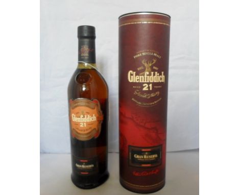 A bottle of Glenfiddich Pure Single Malt scotch Whisky, aged 21 years, Gran Reserva, in original box, 70cl, 40% vol.