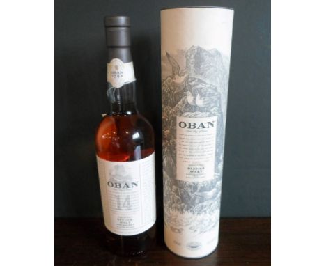 A bottle of Oban Single Malt Scotch Whisk, aged 14 years, in original tube, 70cl, 43% vol.