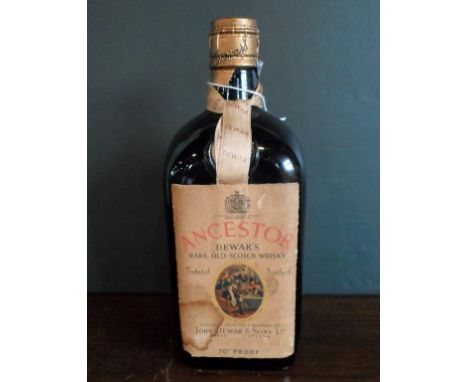 A bottle of Dewar's Ancestor Rare Old Scotch Whisky, 1950s spring cap bottle, (70% proof).