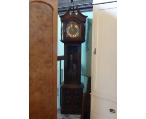 A reproduction longcase clock,  the brass dial signed Loben, (205cm).