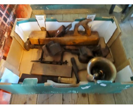 A box containing a quantity of woodworking and other tools.
