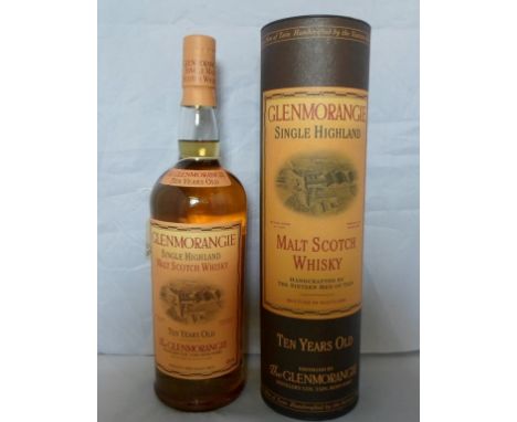 A bottle of Glenmorangie Single Highland Malt Scotch Whisky, aged 10 years, in original box, 1L, 43% vol.