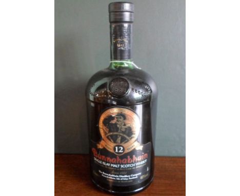 A bottle of Bunnahabhain Single Islay Malt Scotch Whisky, old bottling, aged 12 years, 1L, 40% vol.