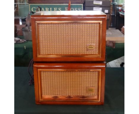 A mid-20th century Capitol record player with conforming speaker.