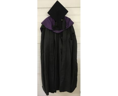 A vintage Ede, Son and Ravanscroft by appointment to the King & Queen professors robes and hat.  