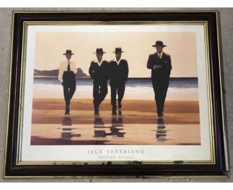 A framed and glazed Jack Vettriano , portland gallery print " The Billy Boys "  Image size 46 x 66cm approx.