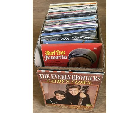 A box of mixed vintage music LP's. To include the Everley Brothers, the Bachelors, Tom Jones, Elaine Page etc. 