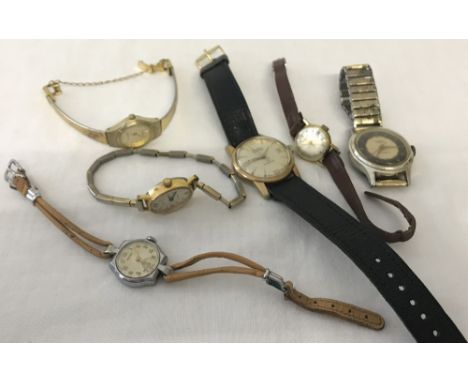 A collection of vintage ladies and gents wrist watches. To include Accurist, Rotary and Muda. 