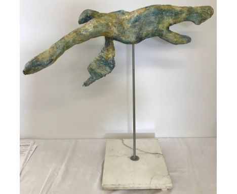 An untitled abstract sculpture on marble base by Elizabeth Duncan Meyer. Provenance papers included. 