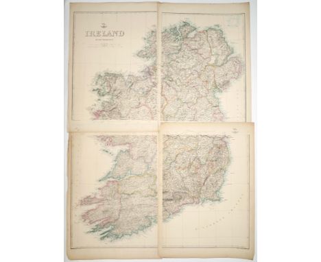 1840 Weller's Weekly Dispatch Atlas, maps of Ireland and Dublin, Belfast, Cork and Killarney and their environs. A coloured, 