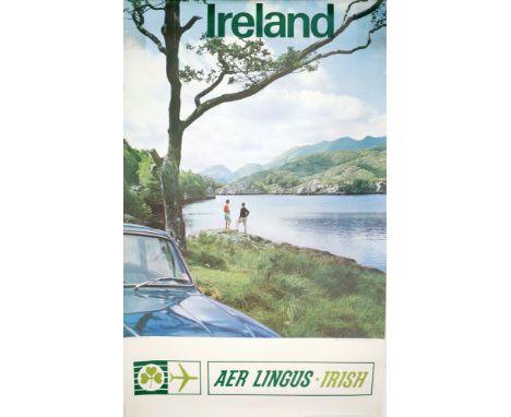 1960s Aer Lingus, Lakes of Killarney poster. Aer Lingus advertisement poster showing a view of TheLakes of Killarney. Photogr