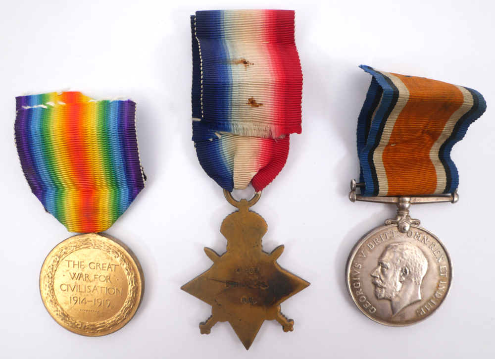 1914-1918 Medals A Great War medal and Victory medal to 43963 GNR. H. J ...