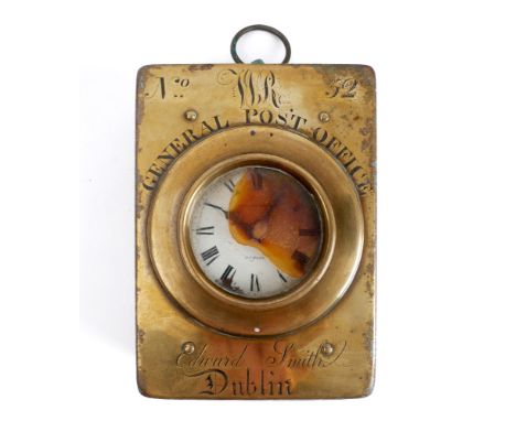 William IV General Post Office, Dublin, mail-coach clock.  An early 19th century brass and mahogany cased carriage clock by E