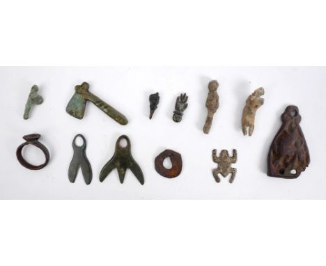 100BC - 900AD Includes circa 100BC Votive figure, Votive axe, Herm amulet, Viking 9th century AD book clasp or belt mount wit