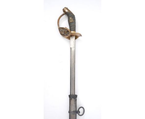 1914-1918 Imperial German officer's sword. A German 1889-pattern infantry officer's sword, the straight, single-edged and dou
