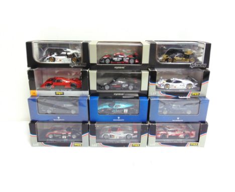 TWELVE 1/43 SCALE DIECAST MODEL CARS  comprising an HPI Racing No.8081, Porsche 911 GT1, Test Car 1998; HPI Racing No.8093, P