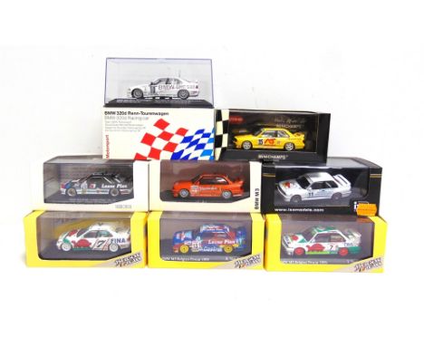 EIGHT 1/43 SCALE DIECAST MODEL RACING CARS  comprising a Minichamps [unnumbered] B.M.W. 320d, Team B.M.W., 24H Nurburgring 19