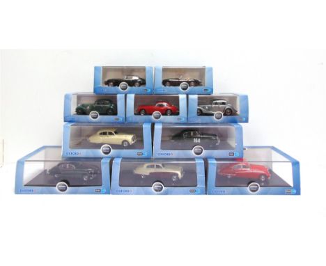 TEN 1/43 SCALE OXFORD DIECAST MODEL CARS  comprising a No.JAGXK150003, Jaguar XK150 FHC, carmen red; No.JAGXK150004, Jaguar X