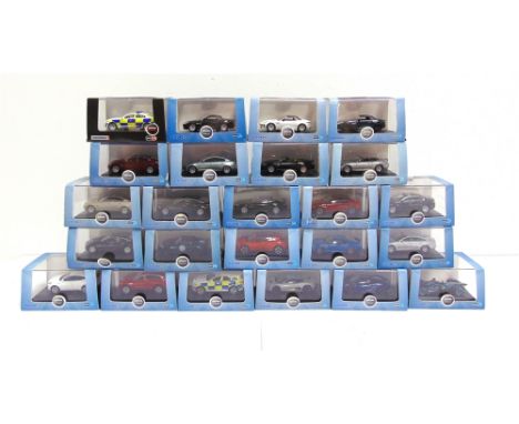 TWENTY-FOUR 1/76 SCALE OXFORD DIECAST MODEL JAGUAR CARS  each mint or near mint and boxed.