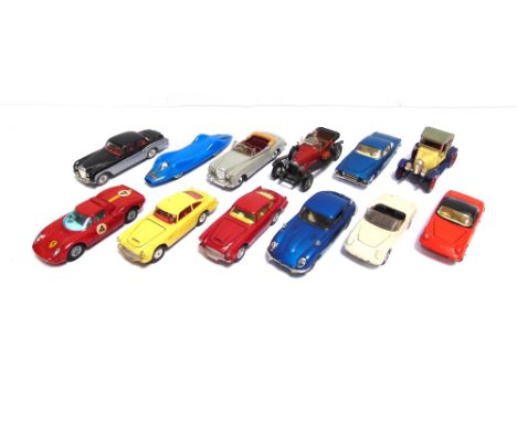 TWELVE ASSORTED DIECAST MODEL VEHICLES  circa 1950s-60s, by Dinky (2) and Corgi (10), including an Avengers gift set, general