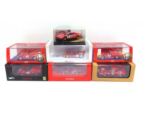 SEVEN 1/43 SCALE DIECAST &amp; RESIN MODEL RACING CARS  comprising a Tokoloshe Models No.TOK11, Ferrari 365 GTB4, no.75 Migau