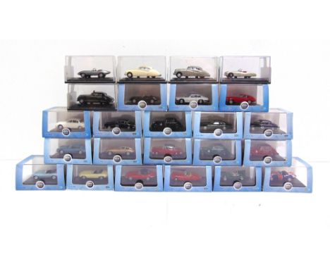 TWENTY-FOUR 1/76 SCALE OXFORD DIECAST MODEL JAGUAR CARS  each mint or near mint and boxed.