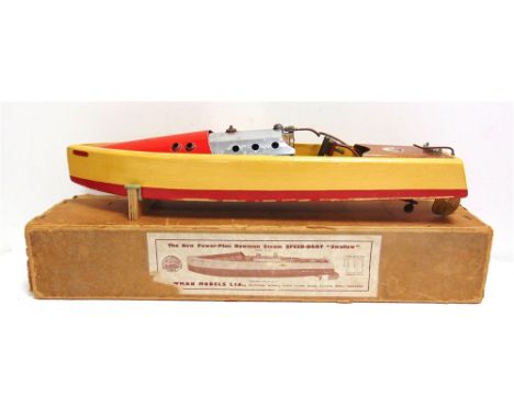 A BOWMAN LIVE-STEAM SPEED-BOAT, 'SWALLOW'  Model PW301, the hull painted cream over red, fitted with a single cylinder engine