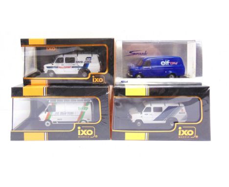 FOUR 1/43 SCALE DIECAST &amp; RESIN MODEL RACE SUPPORT VEHICLES  comprising a Spark (Minimax) No.S0276, Ford Transit 'Tyrrell