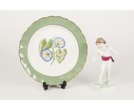 TWO PIECES OF ROYAL WORCESTER CHINA, comprising: MASQUERADE FIGURE, 3559, by F.G. Doughty, 7" (17.8cm) high and a 'CONVOLVULU