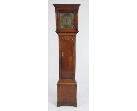 An 18th Century oak longcase clock
With a 28cm brass dial signed Binch, Liverpool with Roman and Arabic numerals and subsidia