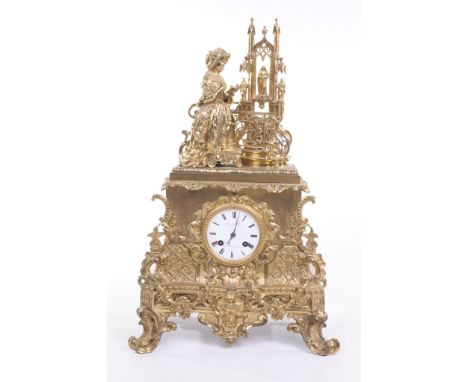 An Ormolu mantle clock, French early 19th Century
With a 8cm white dial signed Richond Fabt Boult Montmartre No: 17 A Paris, 