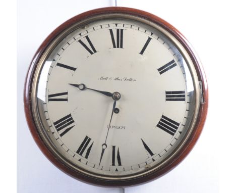 A choice mahogany dial clock signed Mathew & Thomas Dutton, London, early 19th Century
The 30cm convex white dial signed Matt