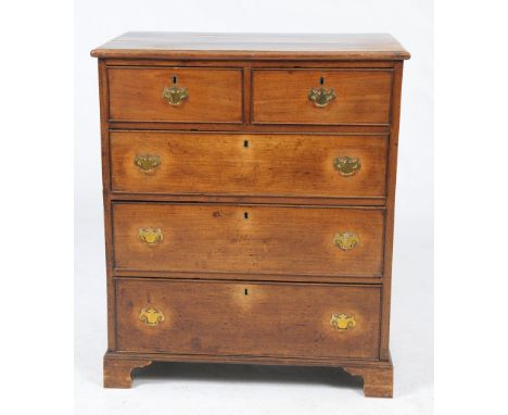 A 19th Century mahogany chest of drawers
The rectangular moulded top above two short and three long graduated cockbeaded draw