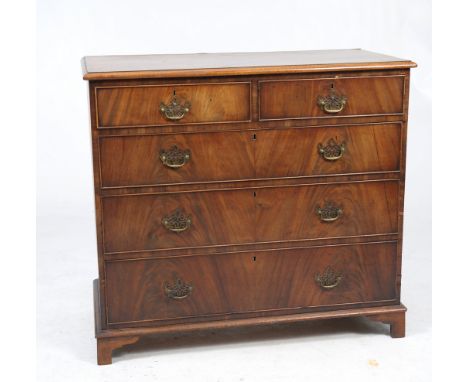 A 19th Century mahogany chest of drawers
The rectangular moulded top above two short and three long graduated cockbeaded draw