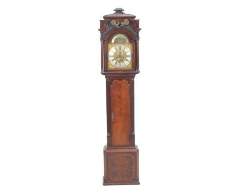 A good George III inlaid mahogany longcase clock
With a 33cm arched brass dial signed Latham, Wigan with Roman and Arabic num