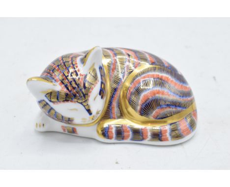 Royal Crown Derby paperweight in the form of a Kitten. First quality with stopper. In good condition with no obvious damage o