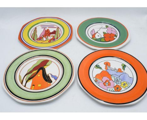 Wedgwood limited edition Clarice Cliff plates to include 'Trees and House' design and 3 similar (4). 3 unmarked. 23cm diamete
