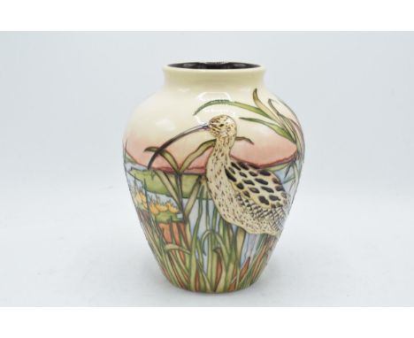 Moorcroft Call of the Curlew Trial Vase dated 8.1.18. RRP £1135.00. In good condition with no obvious damage or restoration. 