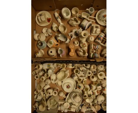 A large collection of 19th and 20th century crested china items by various makers to include Goss, Florentine and Gemma etc t