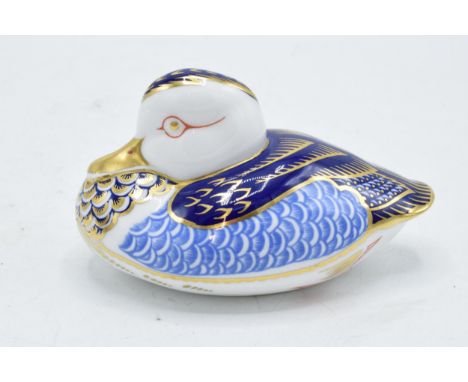 Royal Crown Derby paperweight in the form of a duck. First quality with ceramic stopper. In good condition with no obvious da