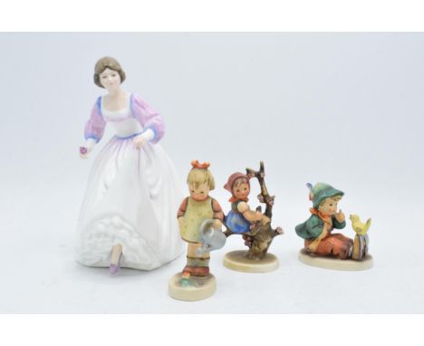 A collection of Goebel / Hummel figures together with Royal Doulton lady figure Ashley HN3420 (seconds) (4). In good conditio