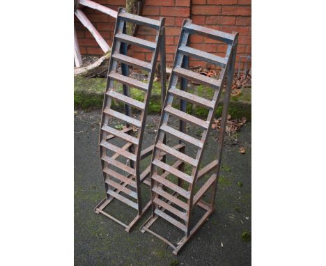 A pair of vintage metal car ramps. 101cm long. 