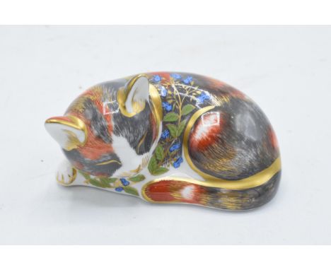 Royal Crown Derby paperweight in the form of a Catnip Kitten. First quality with stopper. In good condition with no obvious d