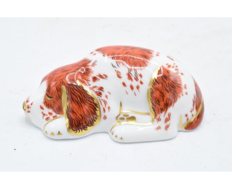 Royal Crown Derby paperweight in the form of a Puppy. Exclusive for the RCD Collectors Guild. First quality with stopper. In 