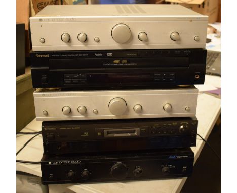 A collection of Hi Fi and audio equipment to include Cambridge Audio A5 integrated amplifier x 2, Cambridge Audio A1MK3 V2.0 